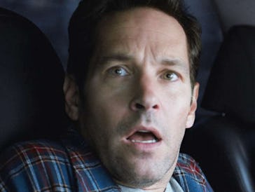 Paul Rudd with a frightened face in the Ant-Man movie