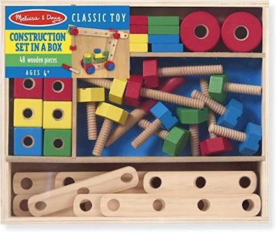 Melissa & Doug Wooden Construction Building Set are some of the best building toys for kids.