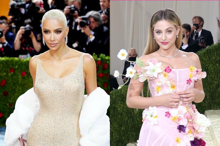 Kim Kardashian and Lili Reinhart on the Met Gala red carpet