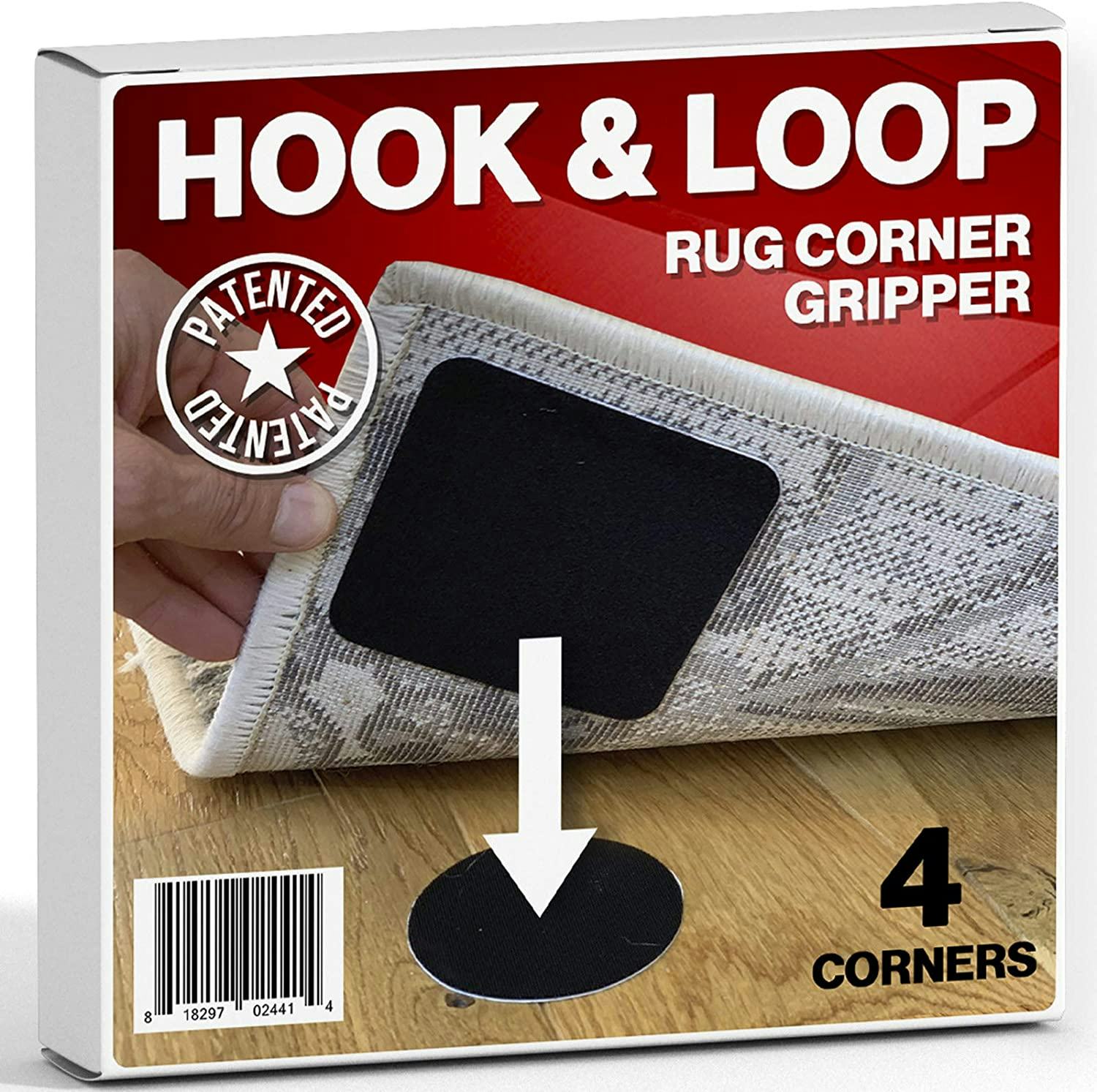 SlipToGrip Hook and Loop Square Corner Rug Grippers
