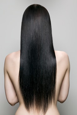 woman with long glossy hair