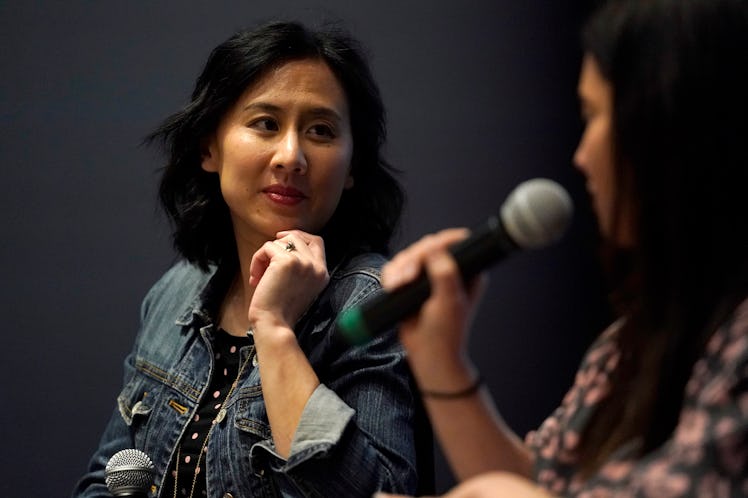  Celeste Ng and Beatrice Springborn speak onstage Hulu Little Fires Everywhere Press Brunch at ROSS ...