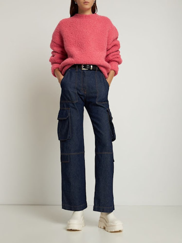 MSGM Cotton Denim Straight Jeans