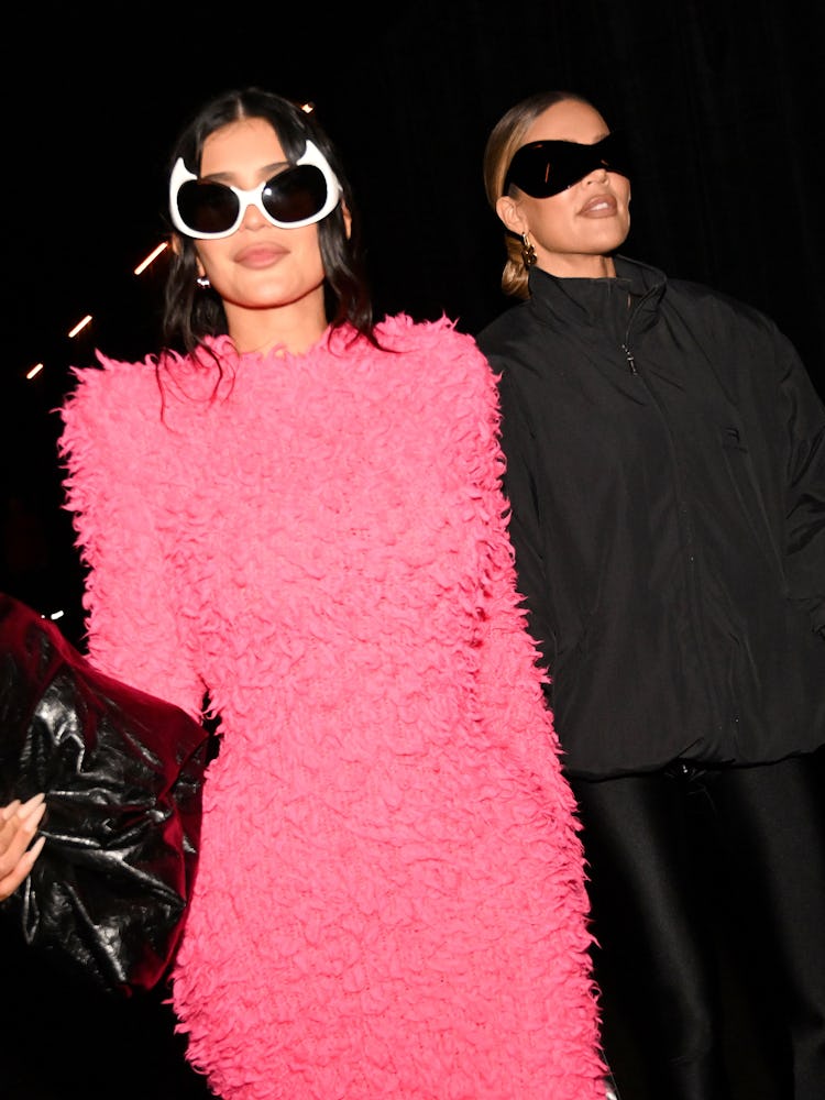 Kylie Jenner and Khloé Kardashian at the Balenciaga Womenswear Spring/Summer 2023 show 