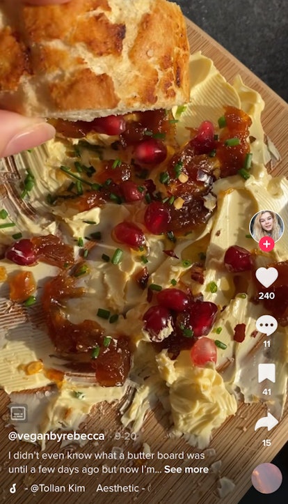 This vegan butter board is one of the vegan butter board recipes on TikTok. 