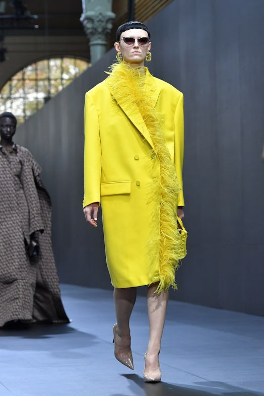 A model walks the runway during the Valentino Womenswear Spring/Summer 2023 show as part of Paris Fa...