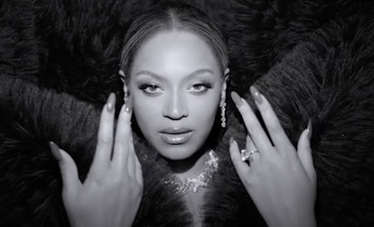 Beyoncé holding up her hands in a black-and-white video ad for Tiffany & Co.