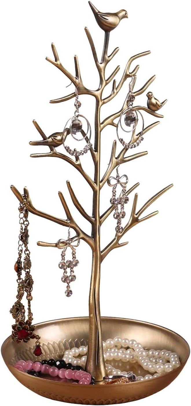 Inviktus Silver Birds Tree Jewelry Stand