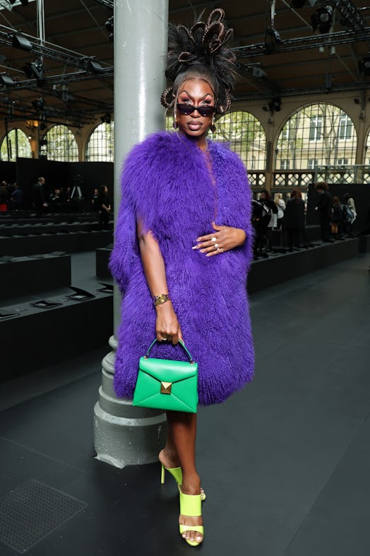 Shea Coulée attends the Valentino Womenswear Spring/Summer 2023 show as part of Paris Fashion Week o...