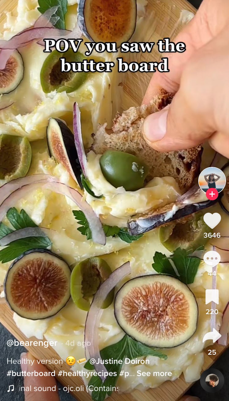 This vegan butter board idea from TikTok is made with cashew butter. 