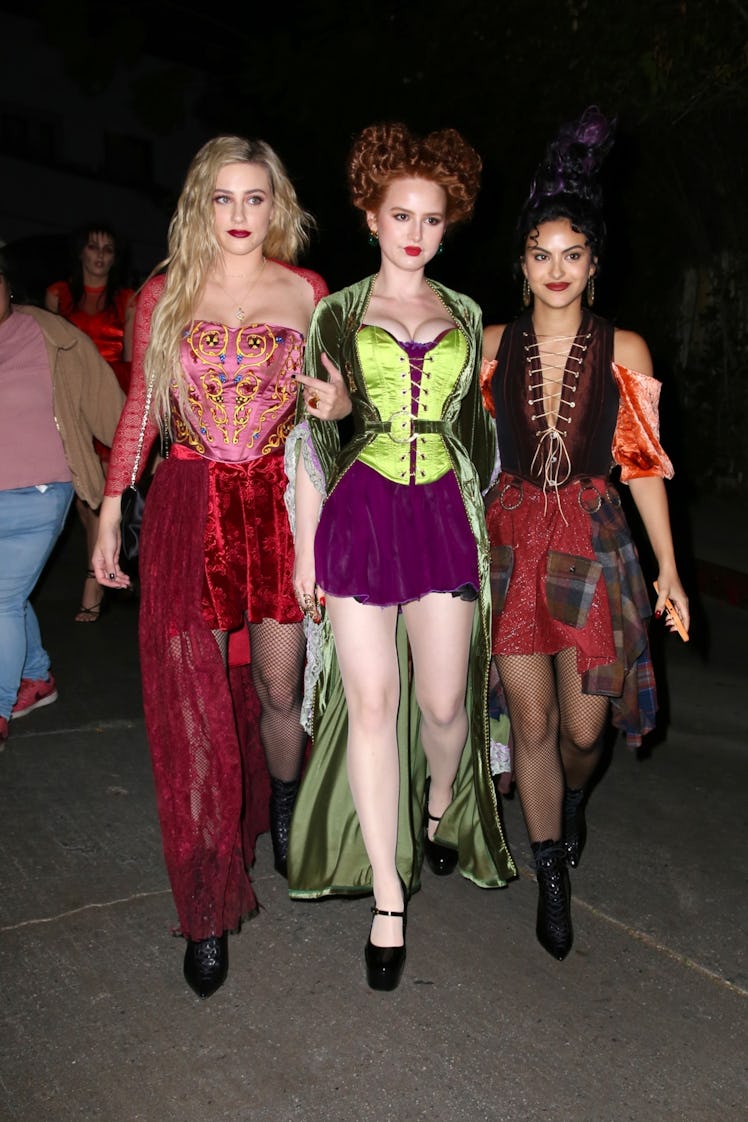 Lili Reinhart, Madelaine Petsch, and Camila Mendes as the Sanderson Sisters from Hocus Pocus