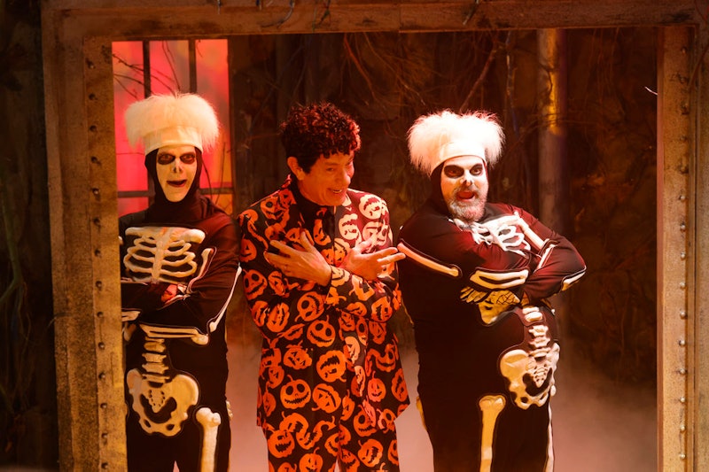 Mikey Day, Tom Hanks, and Bobby Moynihan reunite for a "David S. Pumpkins" sketch on 'SNL' on Oct. 2...
