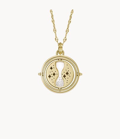 Limited Edition Harry Potter™ Time-Turner™ Gold-Tone Stainless Steel Chain Necklace