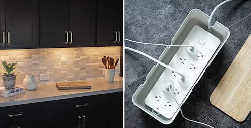 Evolution bar lights plus dimmer in a modern kitchen and a baskiss cable management box