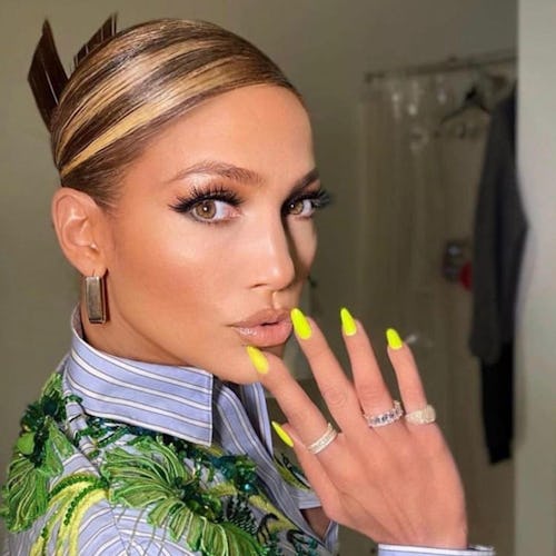 Jennifer Lopez neon nails by Tom Bachik