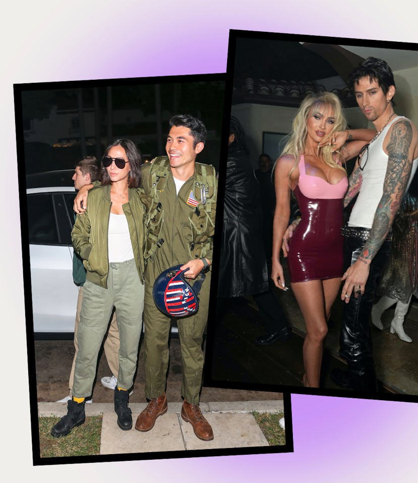 Two celebrity couples in their Halloween costumes.