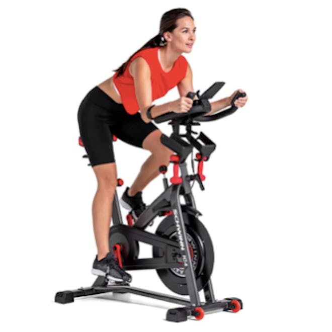 This spin bike is designed to connect with the Peloton app via Bluetooth.