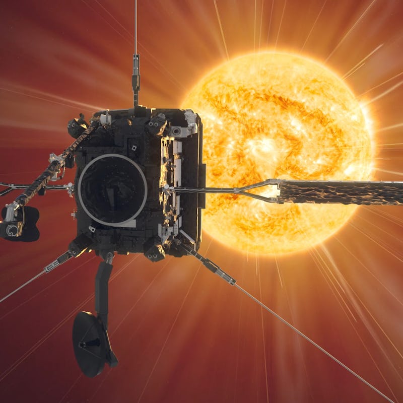artist's rendering of Solar Orbiter approaching Sun