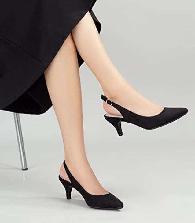 Greatonu Slingback Kitten Heel Pumps