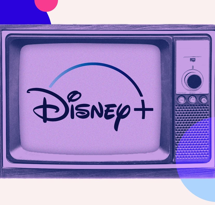 Disney+ logo on a TV set