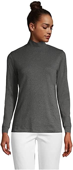 Lands' End Cotton Mock Turtleneck