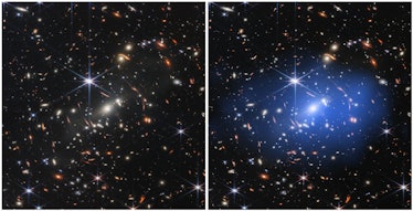 The JWST image of galaxy cluster SMACS J0723 (left) is also called “Webb’s First Deep Field.” Presid...