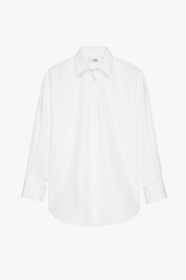 Kaia x Zara white button-down shirt