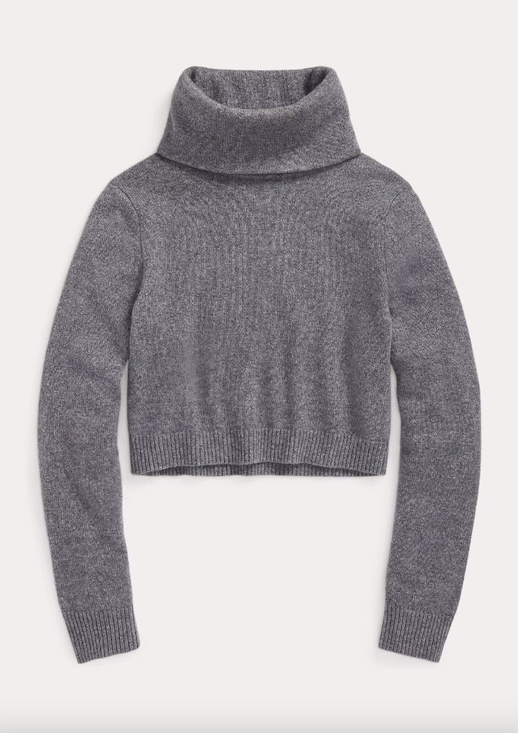 Ralph Lauren Cropped Cashmere Turtleneck Sweater