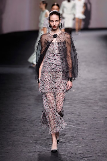  A model walks the runway during the Chanel Womenswear Spring/Summer 2023 show as part of Paris Fash...