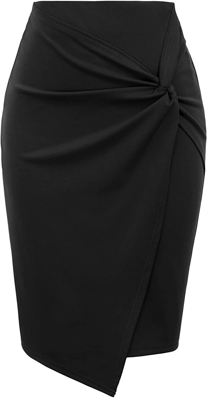 Kate Kasin Wrap Pencil Skirt