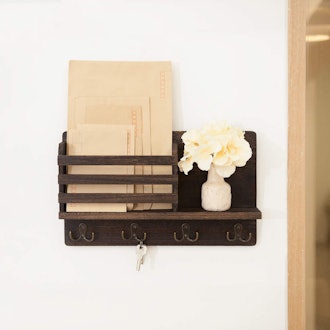Dahey Wall Mounted Mail Holder Wooden Key Holder Rack 