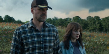 Winona Ryder as Joyce Byers and David Harbour as Jim Hopper