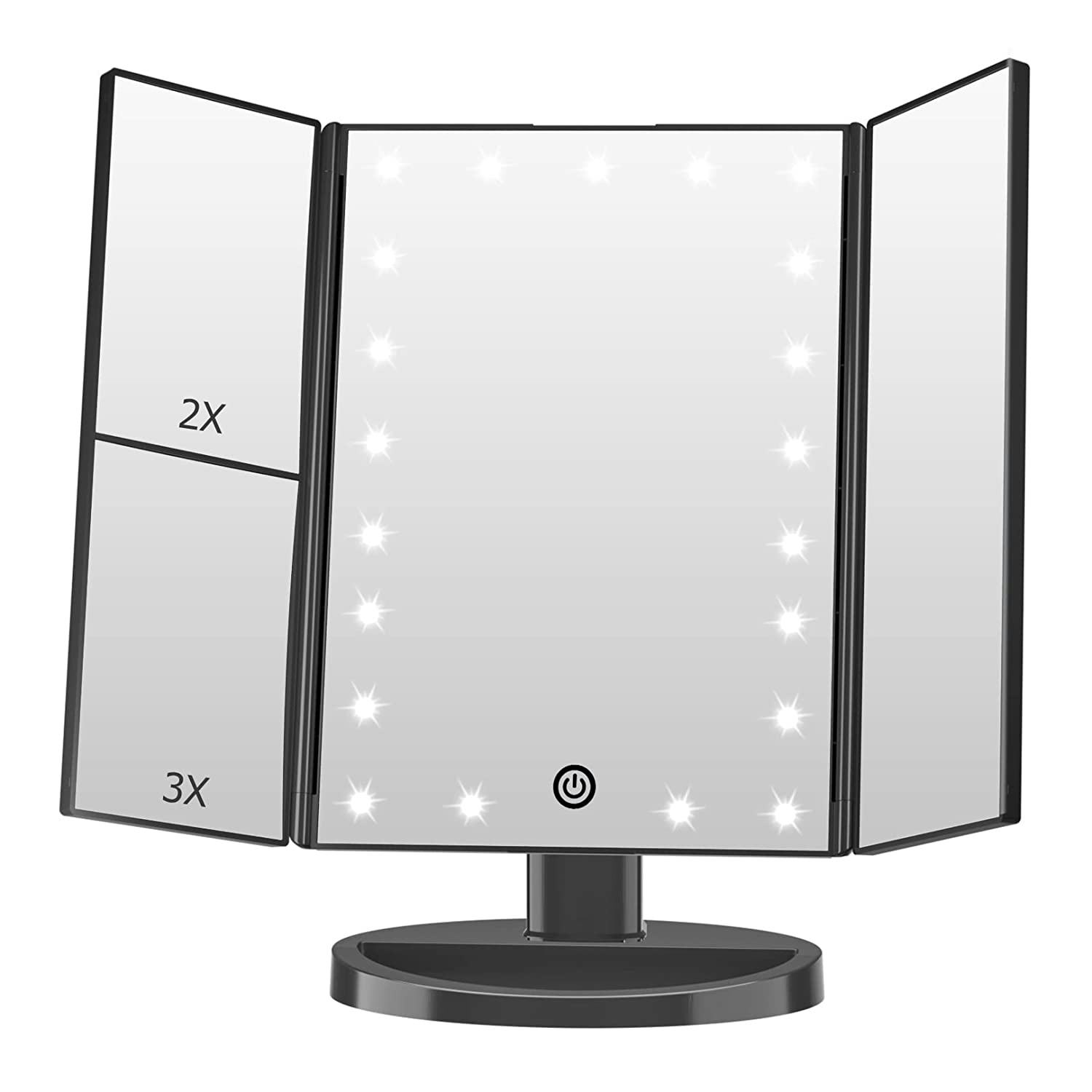 FASCINATE Trifold Led Lighted Makeup Mirror