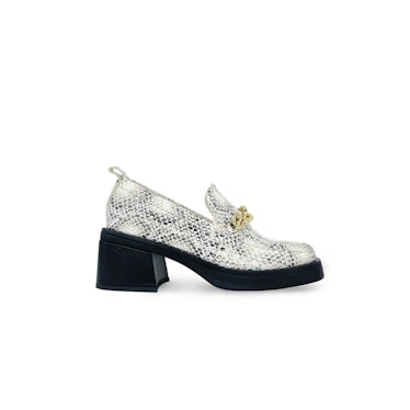 Chelsea Paris gray snake print loafers