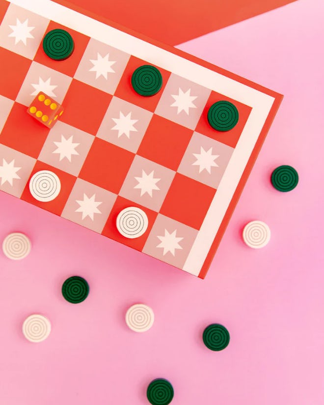 GAME NIGHT! 2-IN-1 CHECKERS & BACKGAMMON BOARD