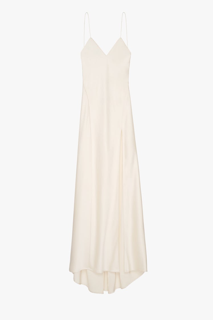 Kaia x Zara white slip dress