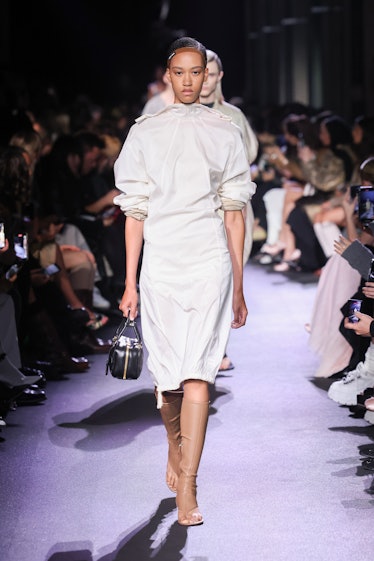 A model walks the runway during the Miu Miu Womenswear Spring/Summer 2023 show as part of Paris Fash...