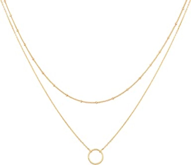 MEVECCO Layered Heart Necklace Pendant