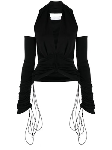 Maximilian Davis black donna cutout top