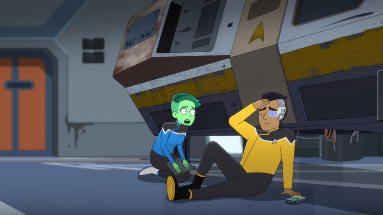 Tendi and Rutherford in 'Star Trek: Lower Decks' Season 3, Episode 5.