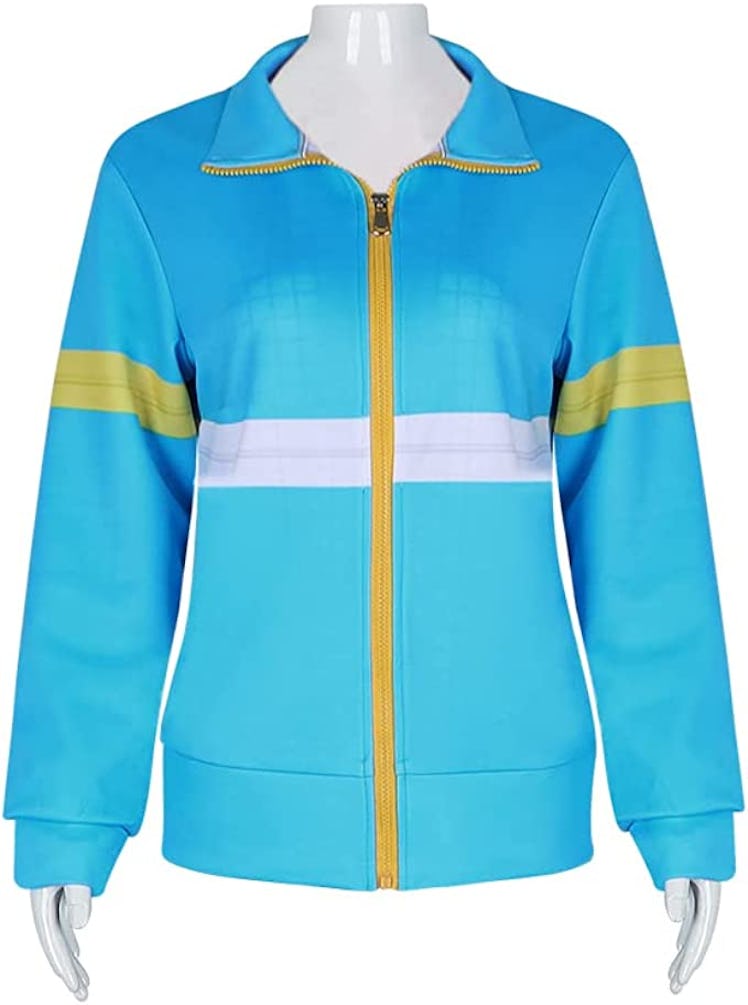 Stranger Things Max Mayfield Hoodie Blue and Yellow Zipper Coat Jacket