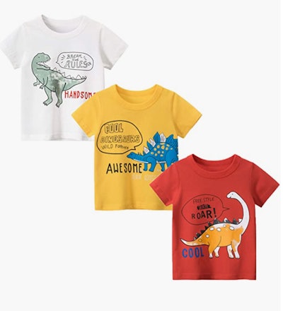 This MSSMART Toddler Dinosaur T-Shirts 3-Pack is one of the best gifts for 2-year-olds.