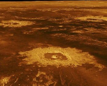 Cráteres en Venus vistos por la nave espacial Magellan de Venus Nasa.