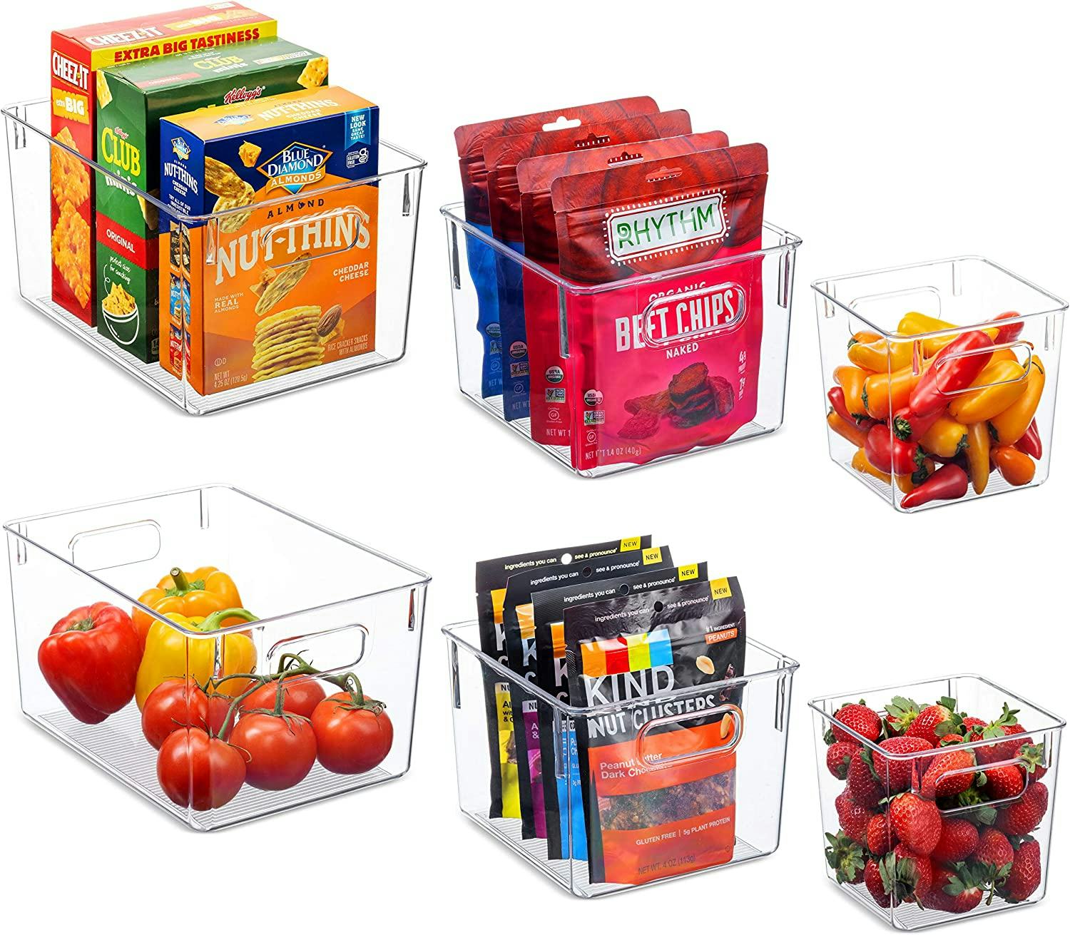 Seseno Pantry Organizer Bins (6-Pack)