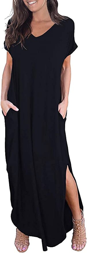 GRECERELLE Short Sleeve Maxi Dress