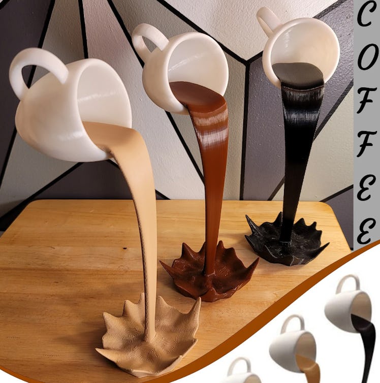 Floating Spilling Coffee Cup Decor is a must have for a home coffee station inspired by Emma Chamber...