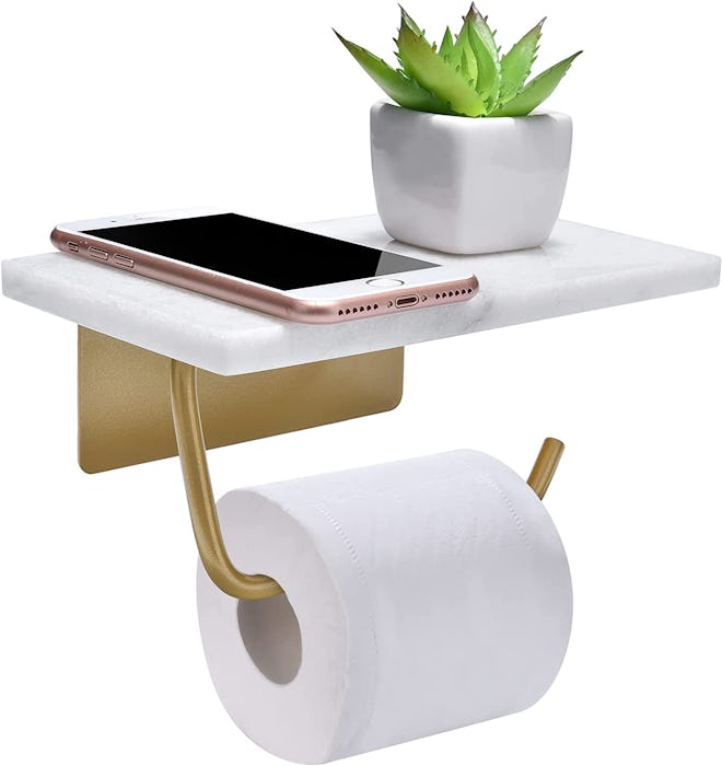 Toilet Paper Holder with Shelf for Bathroom