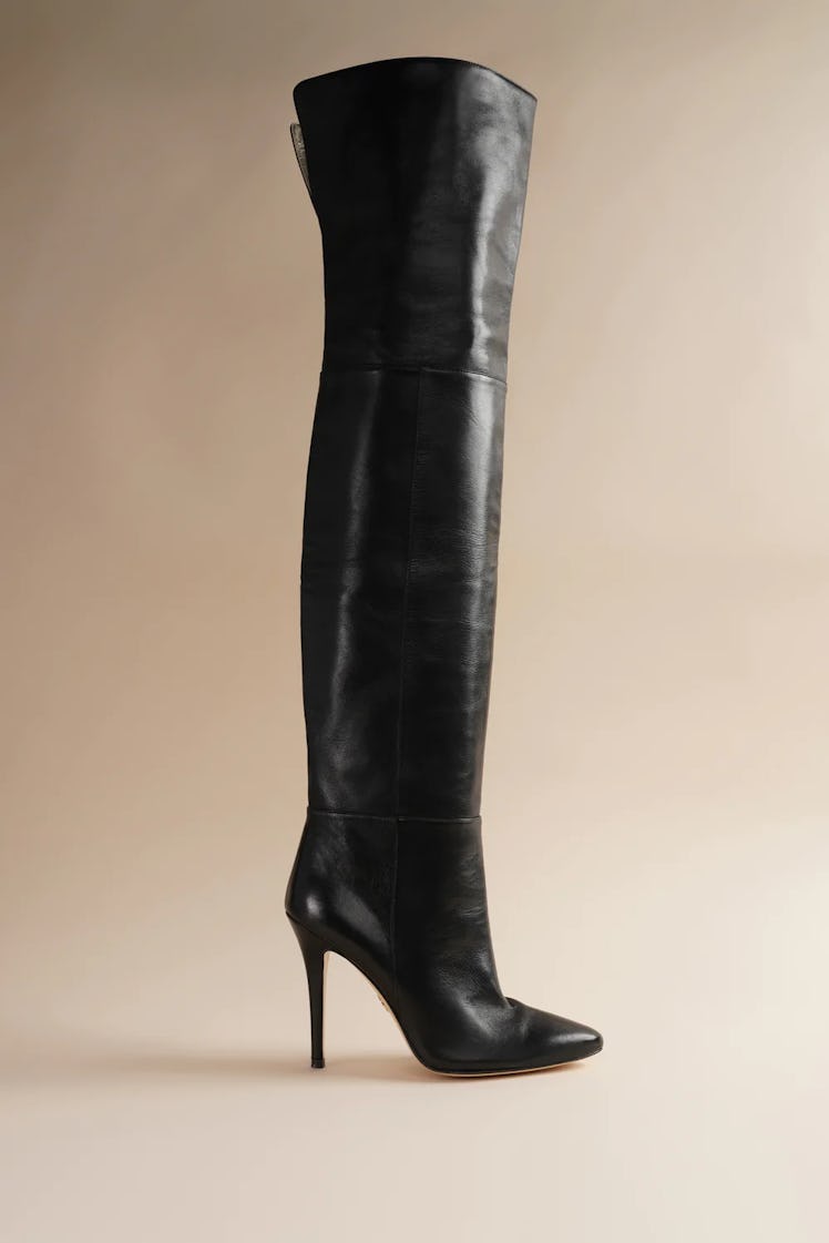 Brother Vellies Allora Over The Knee Boot in Black Midnight Leather