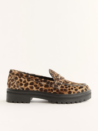 Reformation chunky leopard loafers