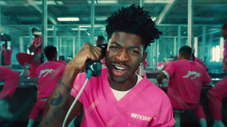 Lil Nas X Halloween costumes for Halloween 2022 include "Industry Baby" scrubs from the "Industry Ba...